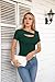 VICHYIE Short Sleeve Shirts for Women Cutout Tops Ribbed Slim Fitted Summer One Piece Square Neck Pullover Tee Cute Tshirts Dark Green S