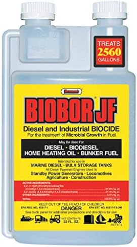 BIOBOR JF Diesel Fuel Additive: Highly Effective Fuel Biocide Supplement, Prevents Corrosion of Fuel Tanks, Increases Lubricity, Dual Phase Chemistry | 32 Ounce, (BB32EZ01US)