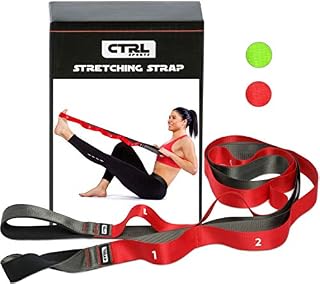 CTRL Sports Stretching Strap with Loops for Physical Therapy, Yoga, Exercise and Flexibility