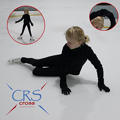 Crs Cross Padded Skating Gloves - Warm Padded Protection For Ice Skating Practice, Figure Skating Testing, Dance Competition, Roller Skating And Cheer. (Black, Youth Small) #TOP1