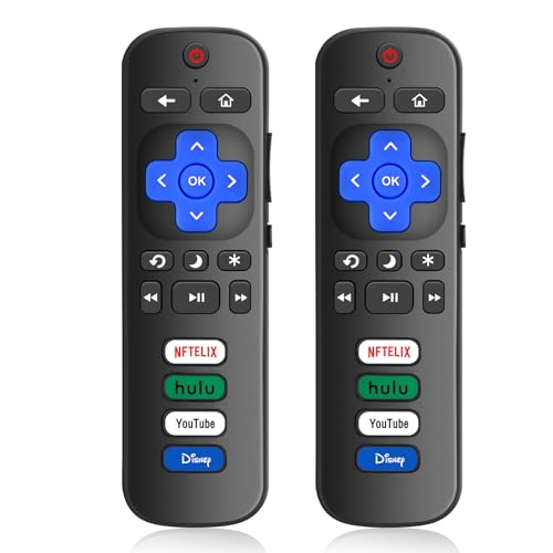(Pack of 2) Replaced Remote Control Only for Roku TV Compatible with TCL Roku/for Hisense Roku/for Insignia Roku/for Onn Roku Smart TV (Not for Roku Stick and Box)
