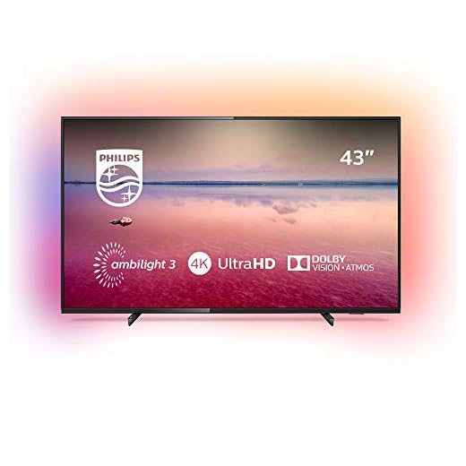 Televisor Philips Ambilight 43PUS6704/12 de 108 cm (43 Pulgadas) con tecnologías led y Smart TV (4K UHD, HDR 10+, Dolby Vision, Dolby Atmos, Smart TV), Color Negro