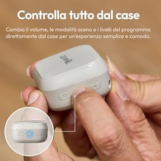Cearvol Nano Amplificatore del Suono per Anziani, Custodia di Ricarica con Controllo, 3 Modalità, 3 Programmi Sonori, Galassia