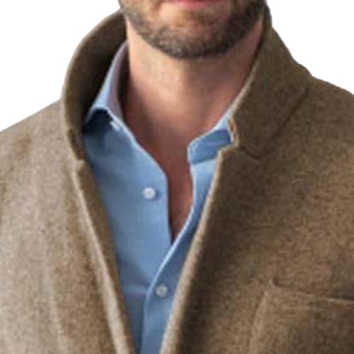 Mens Blazer Knit Cardigan Shawl Collar Sweater Fashion Button Long Sleeve Open Front Jacket Slim Fit Warm Coats2
