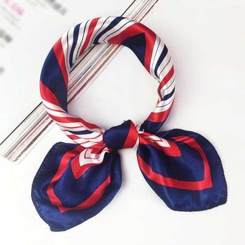 4 Pcs Women Square Scarf Scarves Silk Like Scarf Striped Scarves Kerchief Satin Neckerchief Neck Scarf Head Hair Wraps Kerchief for Women Girls2