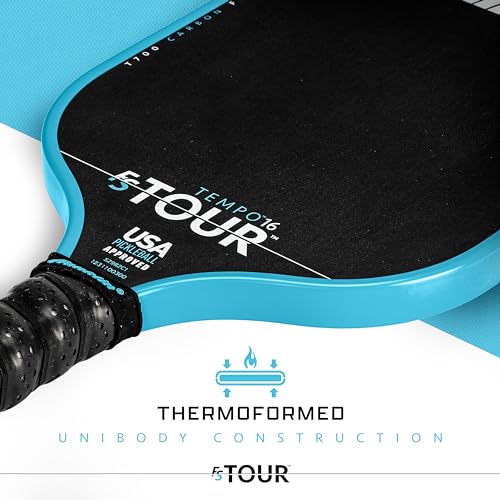 Image of Franklin Sport Pro Pickleball Paddles - FS Tour Series Carbon Fiber Paddles - Official USA Pickleball (USAPA) Approved - Tempo Pro Player - 16mm Polymer Core - Blue