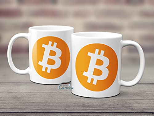Caneca Bitcoin Logo Oficial Criptomoeda Virtual Investidor