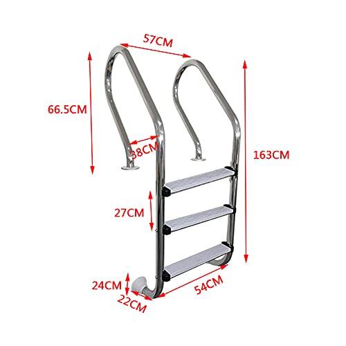 Barandilla para piscina escalera de seguridad 3 niveles acero inoxidable miniatura 2
