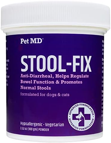 Pet MD Stool-Fix - Powdered Clay Anti Diarrhea for Dogs & Cats - Anti Diarrheal Treatment for Upset Stomach Relief, Promotes Normal Stool - 100g