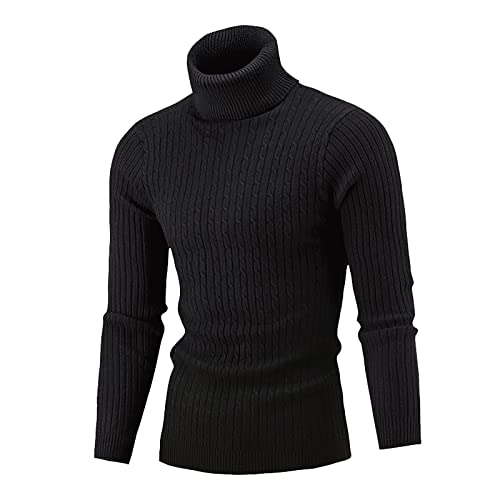 Ymosrh Men's Turtleneck Sweater Slim Fit Lightweight Long Sleeve Casual Knitted Pullover Basic Sweaters Thermal Tops