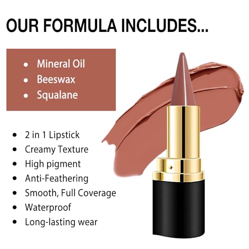 Image of Kaely 3Pcs Gradient Matte Lipstick Lip Liner Pencil Set for Women, 2in1 Flawless Contour Gradual Ombre Effect Lip Pencil Makeup Waterproof, labiales mate 24 horas originales, 13+14+15