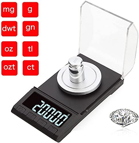 OBEST Digital Milligram Scale 20g / 0.001g Pocket Scalehigh precision scales with LCD Display/Tweezers, Electronic Jewelry Gold Scales , Mini Portable Smart Jewelry Milligram Scales