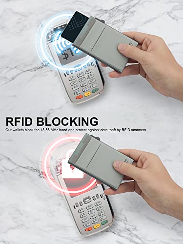 Image of TOYFID Slim Wallet for Men - Pop Up Card Holder Wallet,Minimalist Business Wallet,Credit Card Wallet with Money Pocket,Metal Card Case Wallet,RFID Blocking,Can Hold 6 Credit Cards