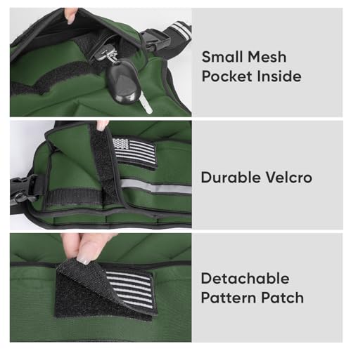 Image of APEXUP Adjustable Weighted Vest, 4-10lb /12-18lb /20-32lb Vest with 6 Ironsand Weights and Large Pocket, Weight Vest for Men Women Strength Training, Running, Walking