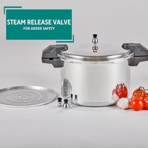image for Mirro 7114000228 92116 Polished Aluminum 5 / 10 / 15-PSI Pressure Cook