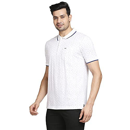 Image of Colorplus Men's Pure Cotton Print Pattern Tailored Fit Polo Neck Half Sleeve Casual T-Shirt