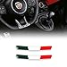 4R Quattroerre.it 14171 Adesivi 3D Italia per Volante Fiat 500 Abarth, Set da 2 HQ, 8 x 49 mm