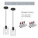 KLSS Modern Black Farmhouse Clear Glass Cylinder Pendant Light Fixture,Island Lights for Kitchen,Mini Pendant Lighting for Kitchen Island Decor - 4.75 Inch Shade 58 Inch Cord (Black 2 Pack)