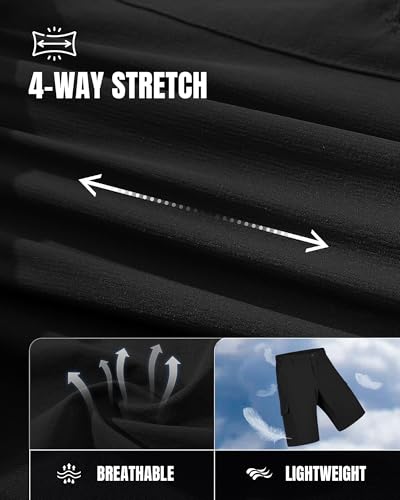 33,000ft Mens Golf Shorts Stretch Hiking Shorts UPF50+ Summer Trekking Pants Packable Outdoor Cargo Shorts with 7 Pockets Breathable Capri Shorts for Hiking, Golf, Camping, Travelling - Image 3