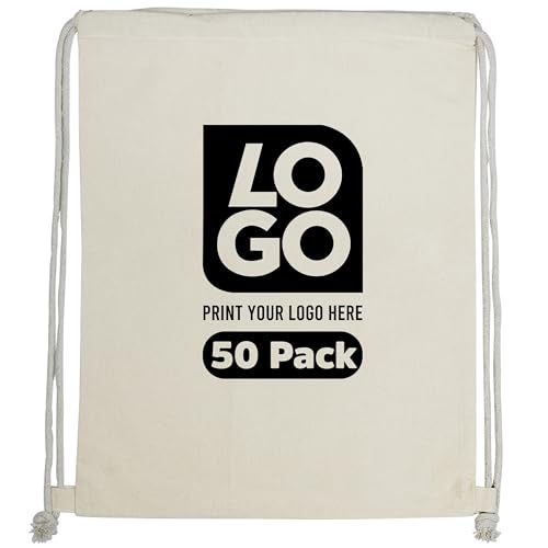 Custom Cotton Drawstring Bags- One imprint color for party favors, gifts, and promotions