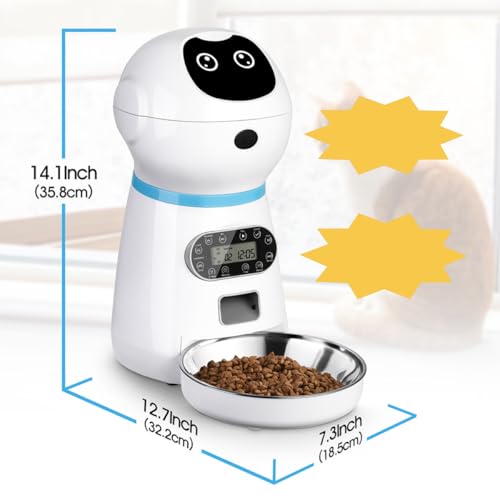 Distributeur automatique chat programmable FOMIYES 3,5L avec écran numérique pour portion précise - 3
