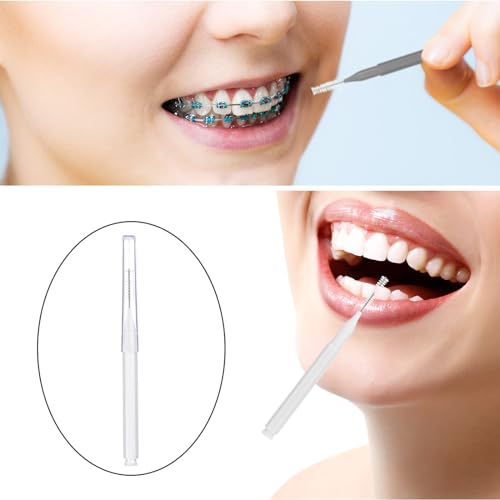 Image of Patelai 50 Pcs Interdental Brushes Braces,Black, White, Gray | Dental Toothpick Cleaners for Care Oral, Floss Head Picks for Teeth Gaps and Ortho, Hygiene Brush Heads, Portable Tool Kit