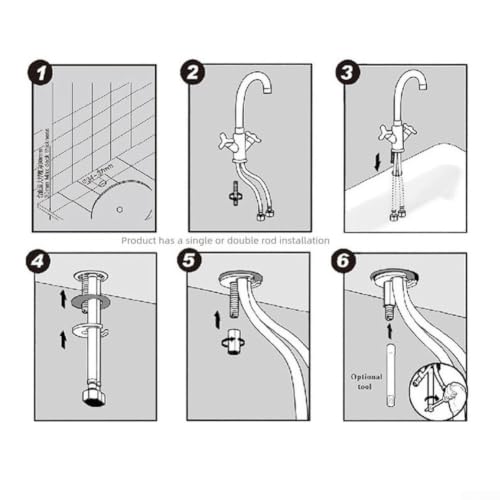 Robinet de cuisine chrome brillant à double commande eau chaude froide - 3