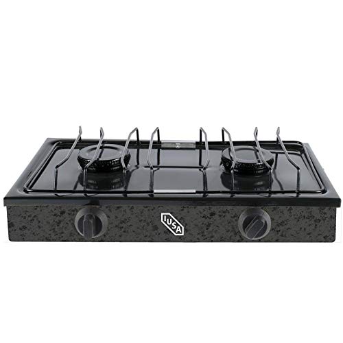 Hornos Y Parrillas, Kitchen IUSA, Parrilla a gas LP Caper, 2 Quemadores, Para cocinas pequeñas, Diseño compacto y moderno, Cubierta, parrilla y quemadores porcelanizados, Encendido...