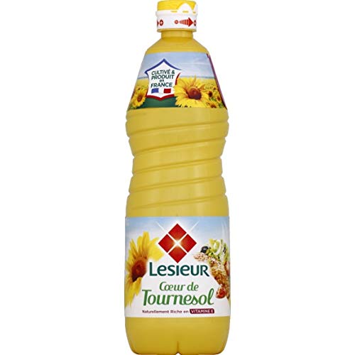 Lesieur - Aceite de corazón de girasol extraído de una impresión – 1 l – 4 unidades – Entrega rápida en Francia – Precio por paquete