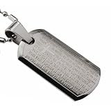 R.H. Jewelry Stainless Steel Pendant The Lord's Prayer Cross, Laser Etching English Text