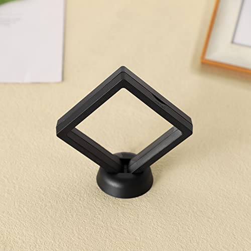 Caja exhibidora de joyas cuadrada 9x9 cm negra miniatura 6