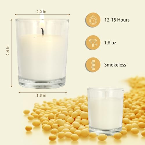 soft breeze 24 pack iovry unscented votive candlesglass votive candles bulkideal gift for wishinghydrotherapyweddingbirthdayholidaypartycandles sets
