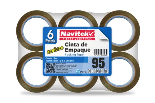 Fijaciones Y Adhesivos, Tools Cinta Adhesiva para Empaque Canela Navitek 48mm x 50m (Six Pack)