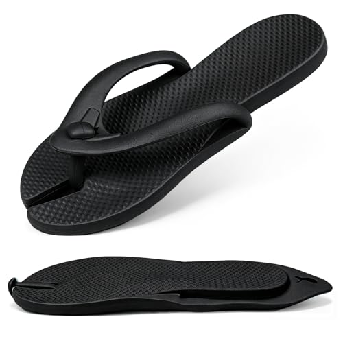 Rosoz Flip Flops for Women Men Travel Slippers Foldable Shower Shoes Non-Slip Quick-Dry Bathroom Camp Beach Sandals Lightweight