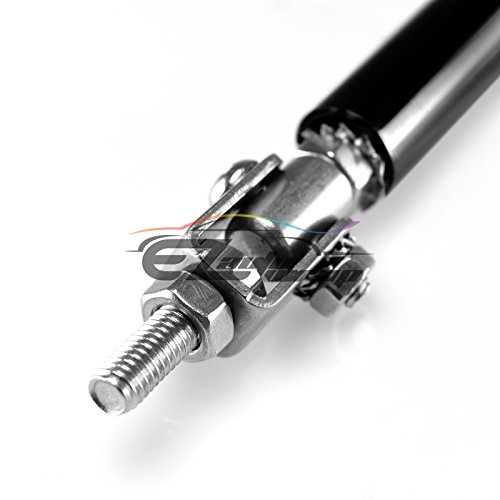 Ezauto Wrap Black 6"-8" Adjustable Front/Rear Frame Bumper Lip Splitter Strut Rod Support Bar #TOP2