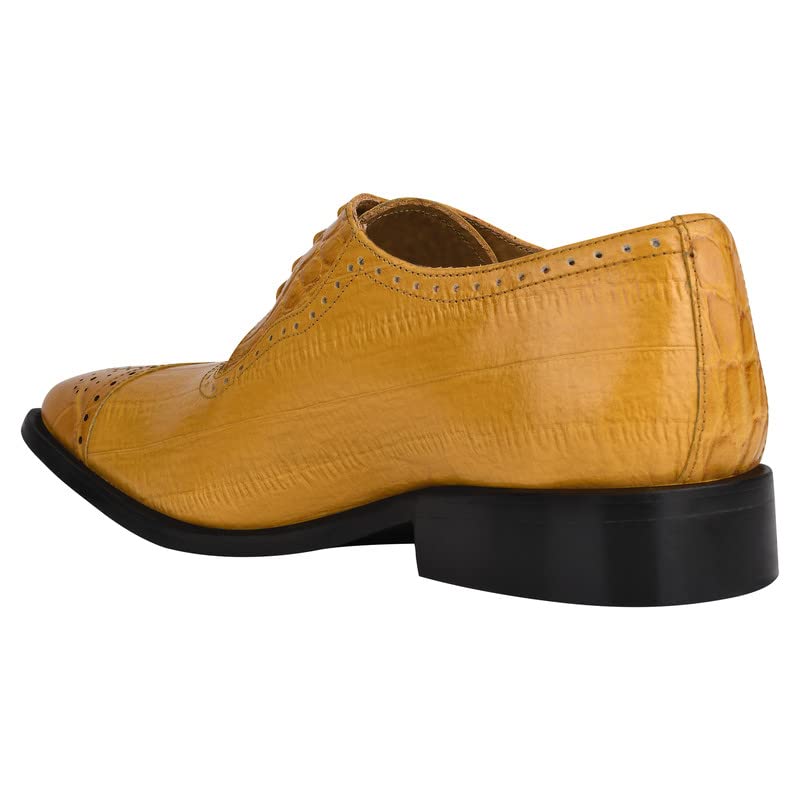 Image of LIBERTYZENO Mens Brogue & Plain Genuine Leather Animal Print Lace Up Oxford Dress Shoes for Easter Gift