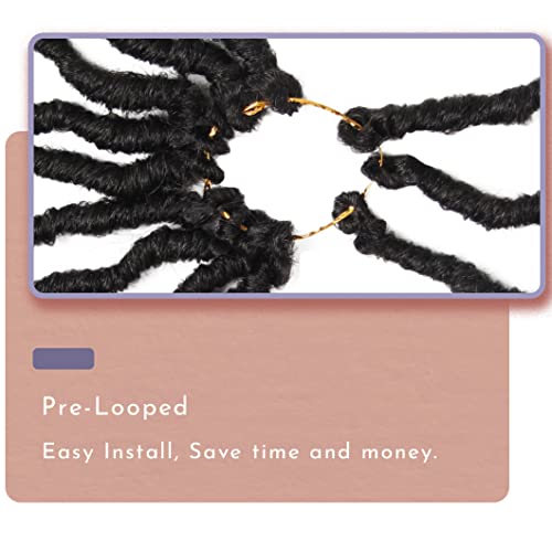 Bohobabe 30 Inch New Faux Locs With Curly End 6 Packs Soft Locs Crochet Hair 72 Strands Long Natural Black Crochet Wavy Locs (6Packs,1B) #TOP3
