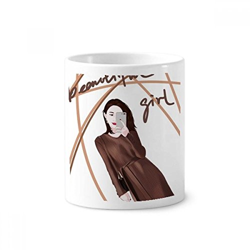 Porte-brosse à dents blanc en céramique design art tasse à stylo originale 350ml pour cadeau