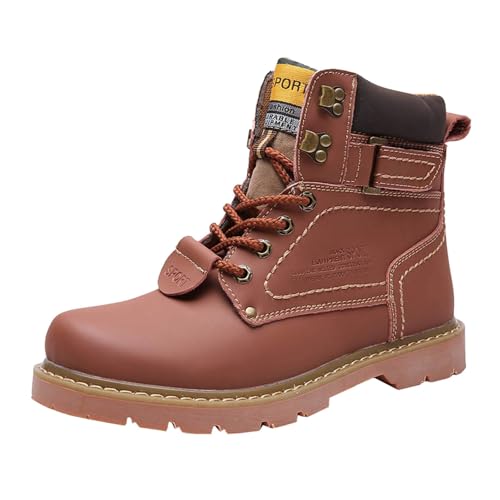 Zapatos de invierno para hombre, botas de invierno forradas, botas de nieve para hombre, antideslizantes, botines para exteriores, botas de invierno, botines con cordones, botas altas de senderismo