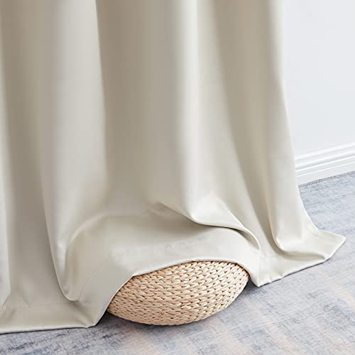 Hlc.me Laurance Full Zero Blackout Curtains 63 Inches Length - Non Toxic Energy Smart Light Blocker Thermal Insulated Draperies Window Treatment Grommet Panels, Set Of 2 (Parchment Beige, 42 W X 63 L) #TOP5