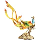 n/a Phoenix Chengxiang Bronce Decoración de Fénix Sala de Estar Oficina Fuego Fénix Artesanía for el hogar (Color : Blue,White, Size : Small)