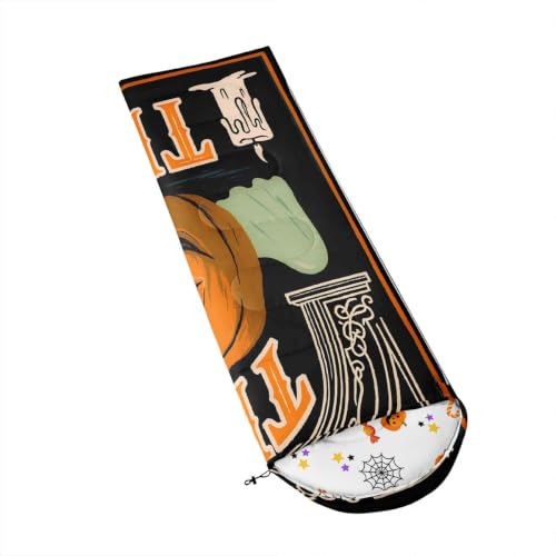 Erosebridal Bolsa de Dormir Happy Halloween Gato Negro Camping Bolsa de Dormir Calabaza Mochila Ligera miniatura 3