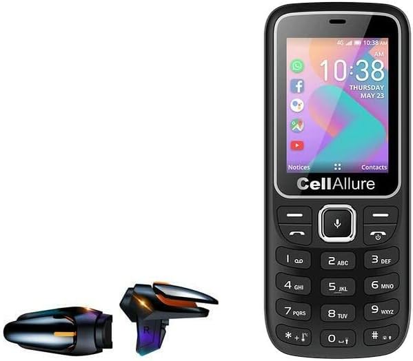 BoxWave Gaming Gear Compatible with CellAllure Smart Temp - Touchscreen QuickTrigger Auto, Trigger Buttons Autofire Gaming Mobile FPS - Jet Black