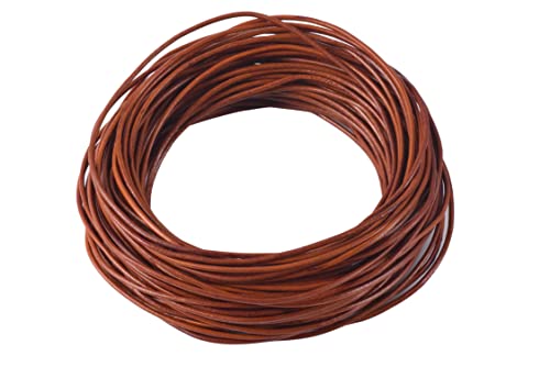 Konmay 1 Skein 25 Yards 1.5Mm Distressed Brown Soft Round Real Jewelry Leather Cord #TOP1