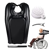 Aufblasbare Schüssel zum Waschen der Haare, Nackenkissen aus PVC für mobiles Wohnzimmer, Kopfwaschbecken mit Nackenstütze für Schuppen, für ältere Menschen, schwangere Frauen und Kinder