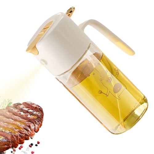 Hiemible Aceitera para Aceite de Oliva,Mister de Aceite para Cocina | Recipiente de Vidrio 550ml Antifugas para Freír Hornear Parrilla Barbacoa Ensalada