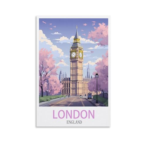 CYYHGEE Poster de voyage vintage Londres Angleterre 20 x 30 cm