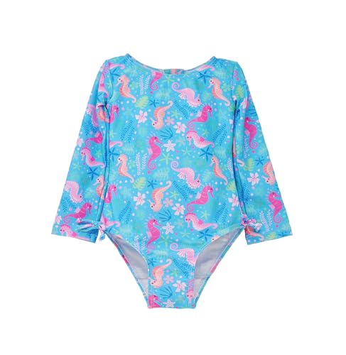 Image of Flap Happy Baby Girls' UPF 50+ Charlie L /S Rash Guard Swimsuit