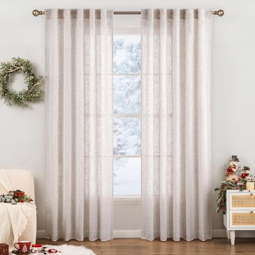 MIULEE Tende Traslucide Lino 140x225 cm