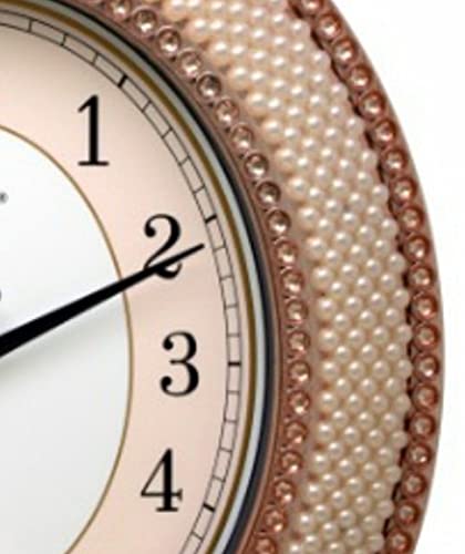 Image of Rikon Quartz Official Designer Big Size 1108 New (45 cm � 39.5 cm) Wall Clock for Home, Living Room, and Office - Made in India. (Rose Gold)